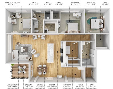 C5 Floor Plan at Level, Des Moines  